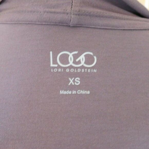 Lovely LOGO By Lori Goldstein Open Front Rayon/Spandex Mauve/Lt Brown Jacket XS - Picture 8 of 9